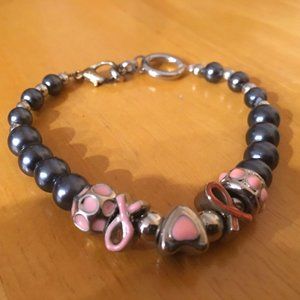 Beaded Breast Cancer Bracelet 5/$25